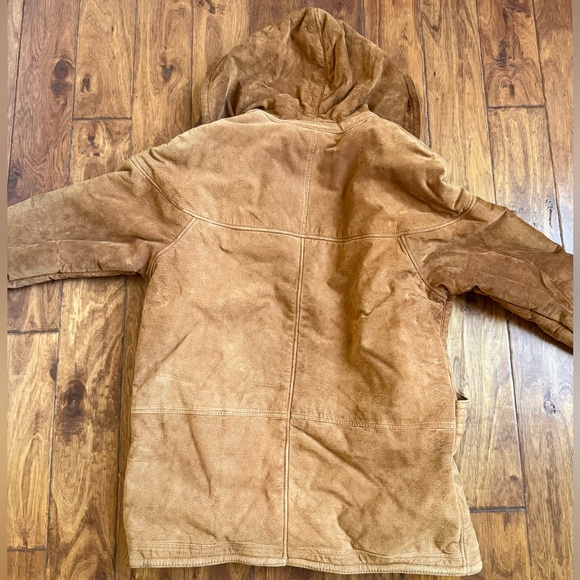 Colebrook & Co Suede Shearling Coat with Hood/ size S - Picture 9 of 12